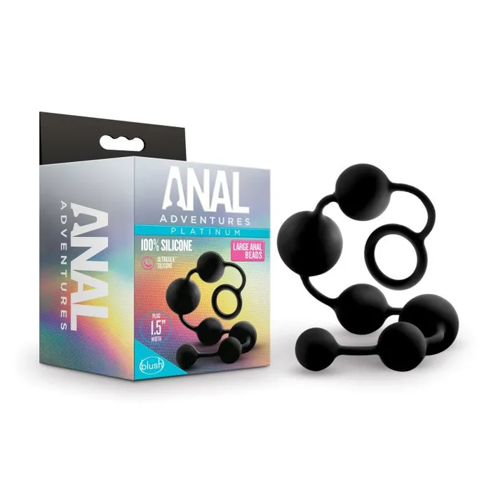 Blush Novelties Anal Adventures Platinum Silicone Large Anal Beads Black 40 cm Large Anal Beads Male Sex Toys Blush Novelties Anal Adventures Platinum Silicone Large Anal Beads Black 40 cm Large Anal Beads Male Sex Toys