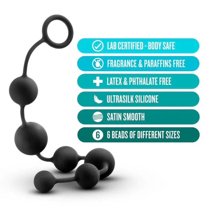 Blush Novelties Anal Adventures Platinum Silicone Large Anal Beads Black 40 cm Large Anal Beads Male Sex Toys Blush Novelties Anal Adventures Platinum Silicone Large Anal Beads Black 40 cm Large Anal Beads Male Sex Toys