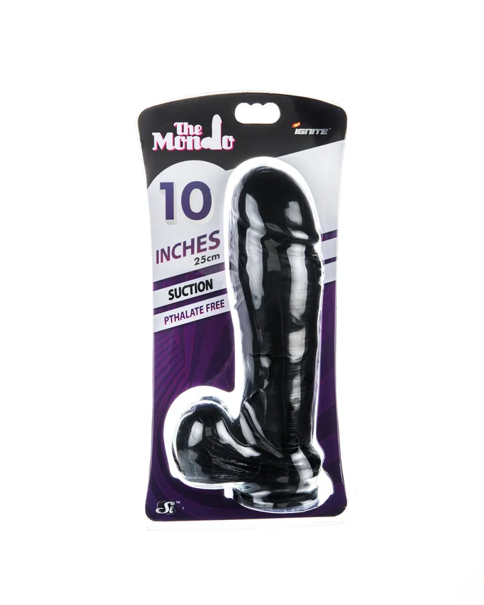 Dildos SI Novelties 10 Thick Cock Wballs Suction Black