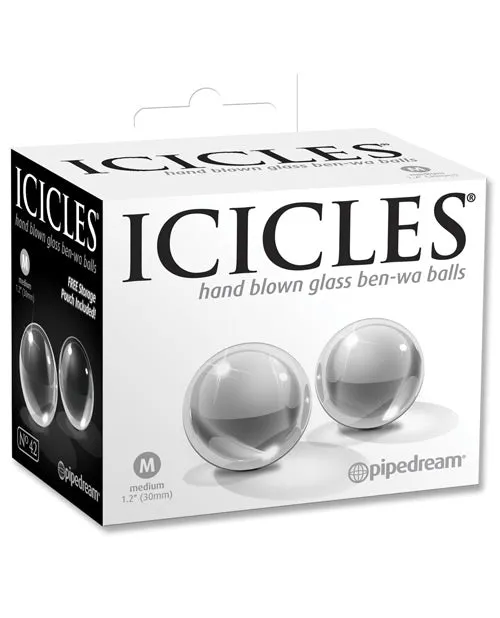 Icicles No 41 Hand Blown Glass Ben Wa Balls Clear Pipedream Products Dildos
