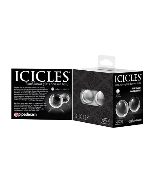 Icicles No 41 Hand Blown Glass Ben Wa Balls Clear Pipedream Products Dildos