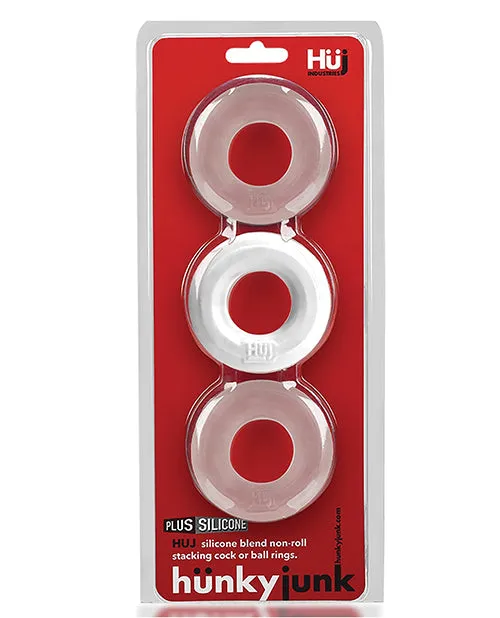 Male Sex Toys Hunky Junk 3 Pack C Ring Ice Blue Ox Designs LLCDba Oxballs