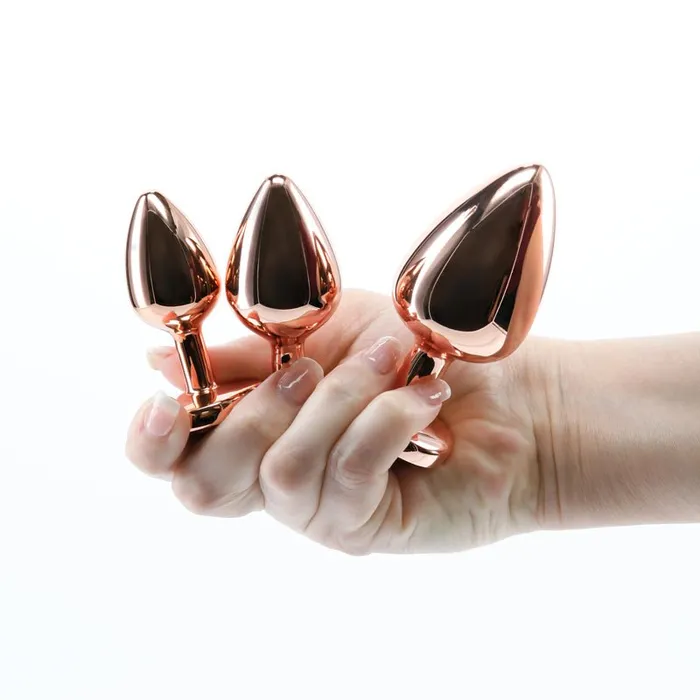 NS Novelties Anal Rear Assets Trainer Kit Pink Metallic Butt Plugs with Pink Gems Set of 3 Sizes NS Novelties Anal Rear Assets Trainer Kit Pink Metallic Butt Plugs with Pink Gems Set of 3 Sizes