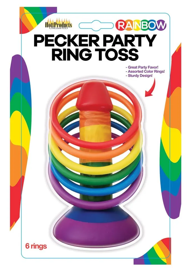 Rainbow Pecker Party Ring Toss Rainbow Male Sex Toys