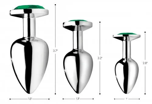 Anal XR Brands Booty Sparks Emerald Gem Anal Plug Set