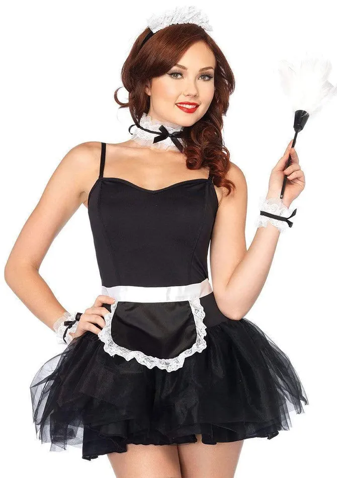 Lace French Maid Costume Kit Leg Avenue Couples