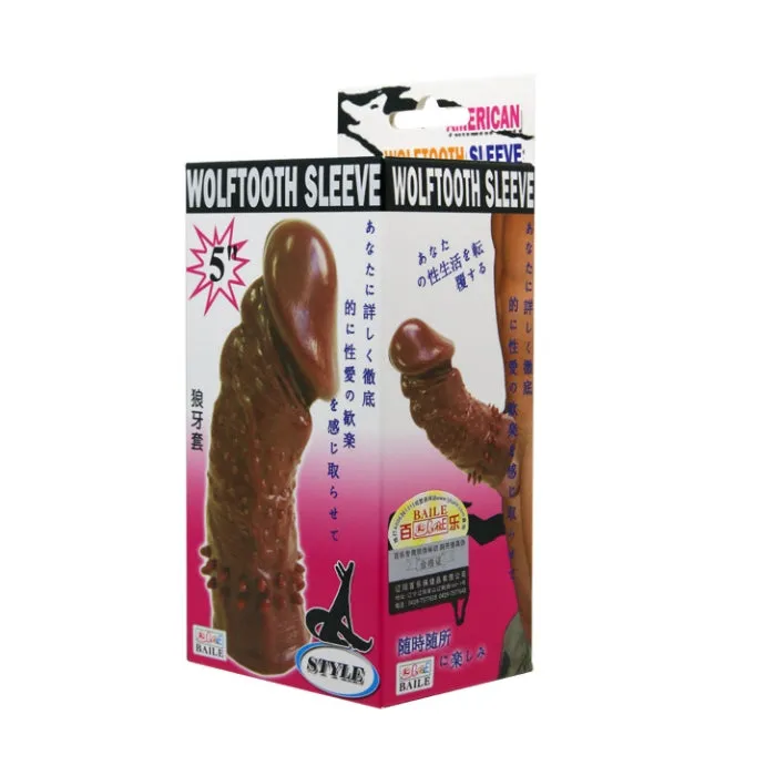 PRE Male Sex Toys Woolftooth Ribbed 5 inch Penis Sleeve Dark