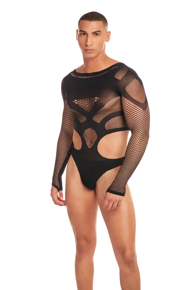 Anal Pink Lipstick Out of Orbit Bodysuit Largexl Black