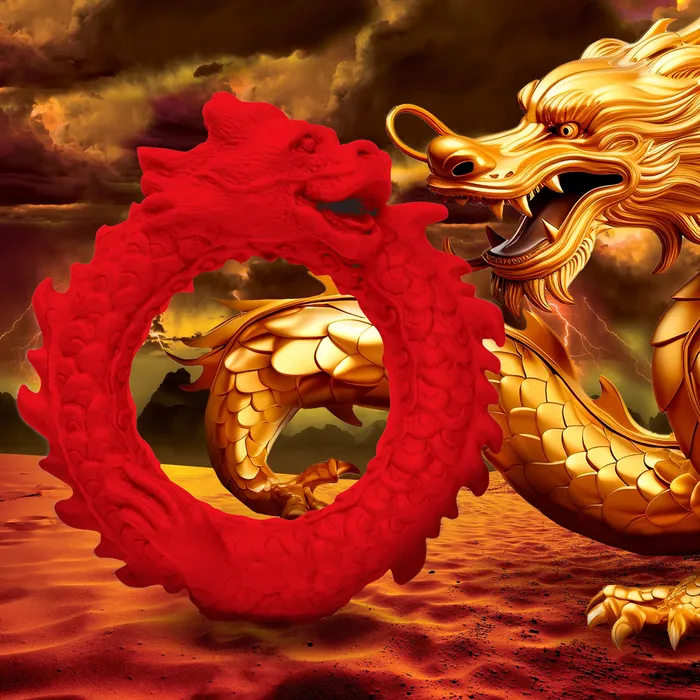 Male Sex Toys XR Brands Creature Cocks Rise of the Dragon Silicone Cock Ring Red