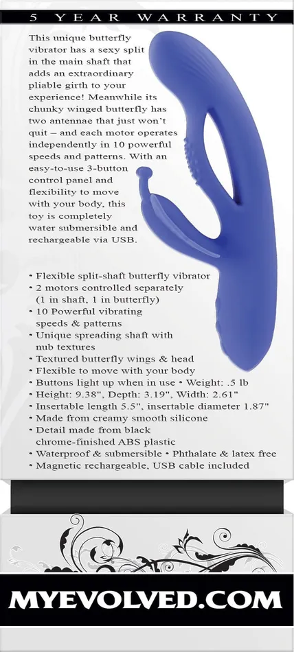 Vibrators Evolved Novelties Butterfly Dream Periwinkle