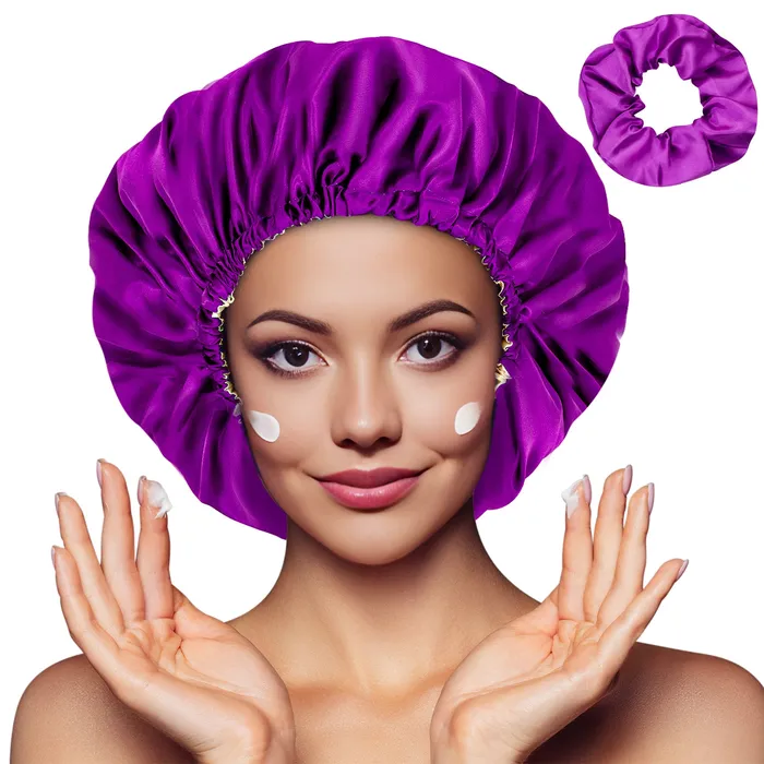 baisty Anal Silk Hair Bonnet Silk Bonnet for Sleeping Women Satin Bonnet Hair Bonnet for Sleeping Silk Bonnet for Long Curly Hair Soft Elastic Band Silk Sleep Cap