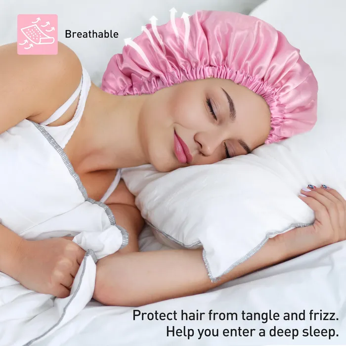 baisty Anal Silk Hair Bonnet Silk Bonnet for Sleeping Women Satin Bonnet Hair Bonnet for Sleeping Silk Bonnet for Long Curly Hair Soft Elastic Band Silk Sleep Cap