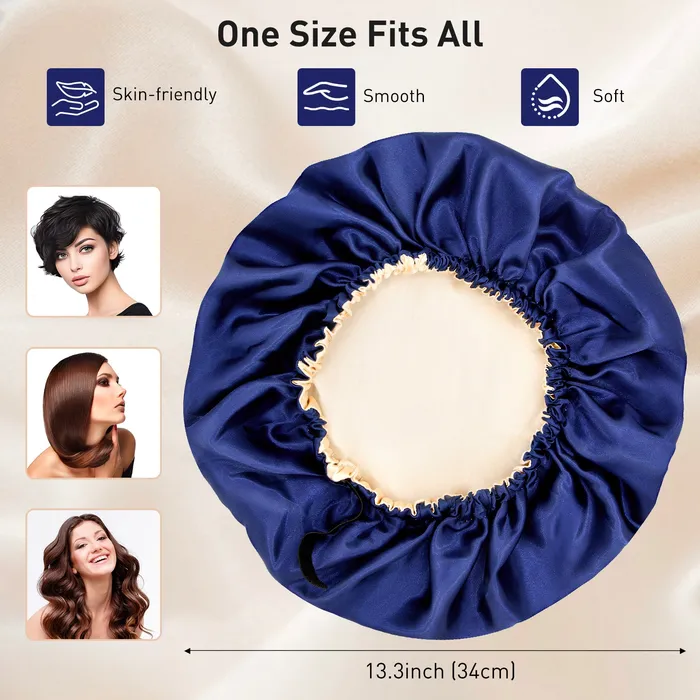 baisty Anal Silk Hair Bonnet Silk Bonnet for Sleeping Women Satin Bonnet Hair Bonnet for Sleeping Silk Bonnet for Long Curly Hair Soft Elastic Band Silk Sleep Cap