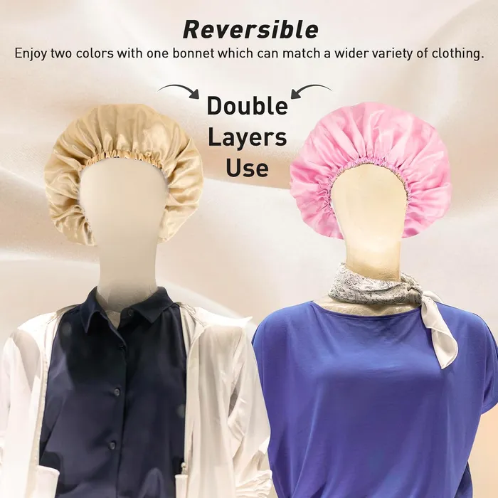 baisty Anal Silk Hair Bonnet Silk Bonnet for Sleeping Women Satin Bonnet Hair Bonnet for Sleeping Silk Bonnet for Long Curly Hair Soft Elastic Band Silk Sleep Cap