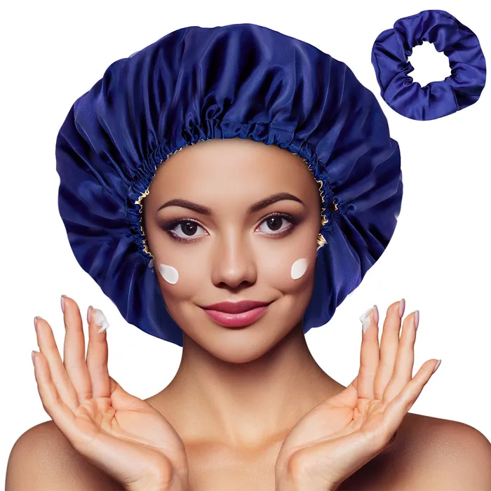 baisty Anal Silk Hair Bonnet Silk Bonnet for Sleeping Women Satin Bonnet Hair Bonnet for Sleeping Silk Bonnet for Long Curly Hair Soft Elastic Band Silk Sleep Cap