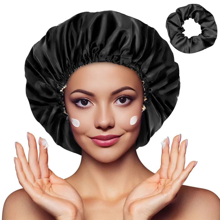 baisty Anal Silk Hair Bonnet Silk Bonnet for Sleeping Women Satin Bonnet Hair Bonnet for Sleeping Silk Bonnet for Long Curly Hair Soft Elastic Band Silk Sleep Cap
