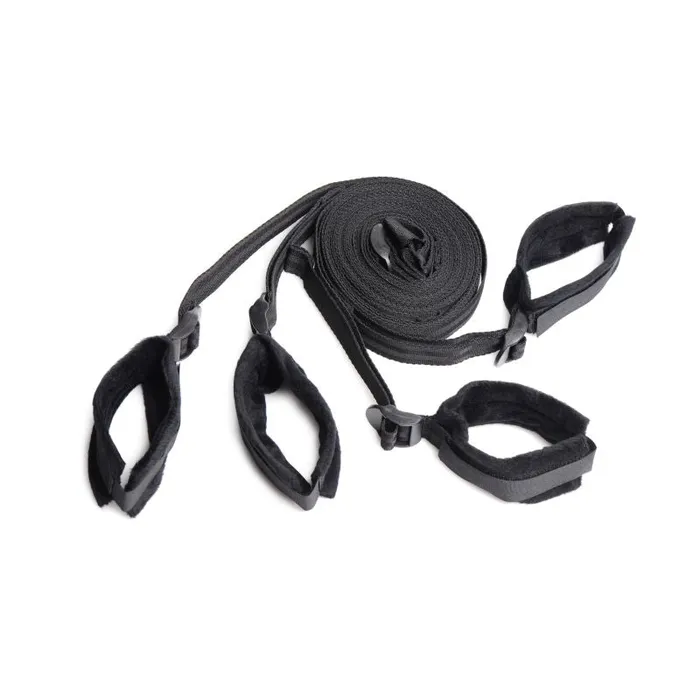 Bed Restraint Bondage Kit Black Strict Anal