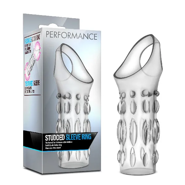 Blush Male Sex Toys Performance Studded Sleeve Ring Clear