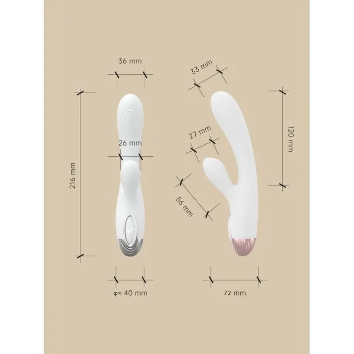 Vibrators Drywell Pada Rabbit and GSpot Pulsing Vibrator White