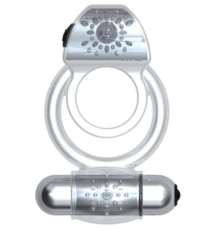 Xsales Couples Colby Twin Vibrating Cock Ring Purple Sex Toy Adult Pleasure