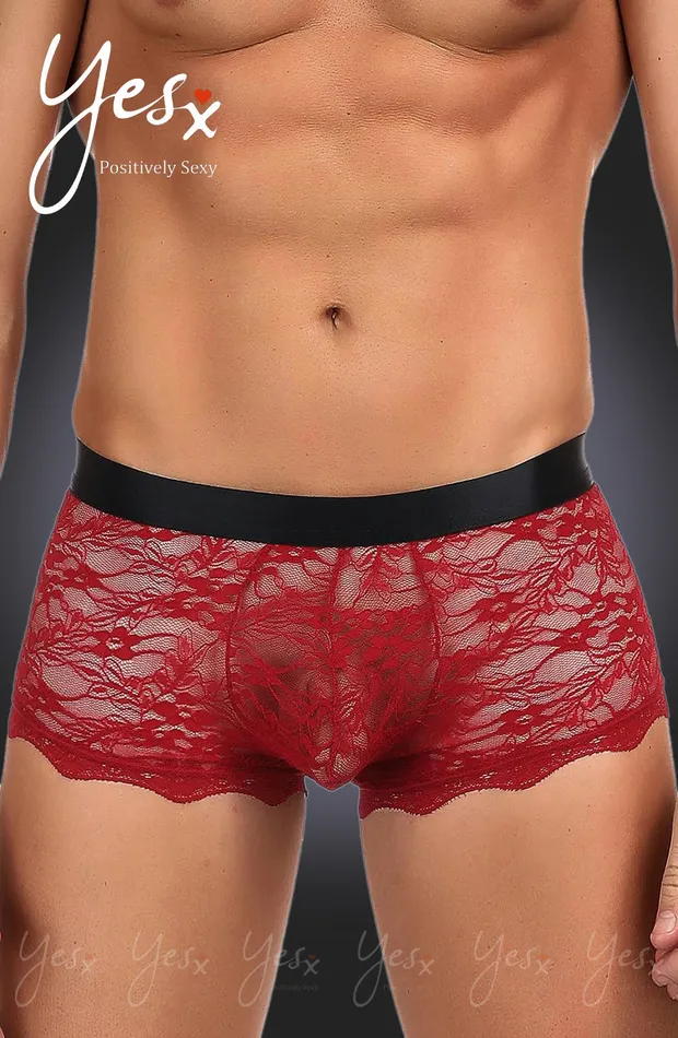 YesX YX976 Mens Boxer Brief RedBlack YesX Anal