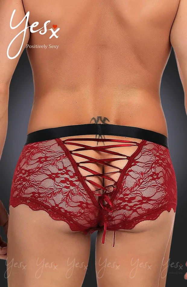 YesX YX976 Mens Boxer Brief RedBlack YesX Anal