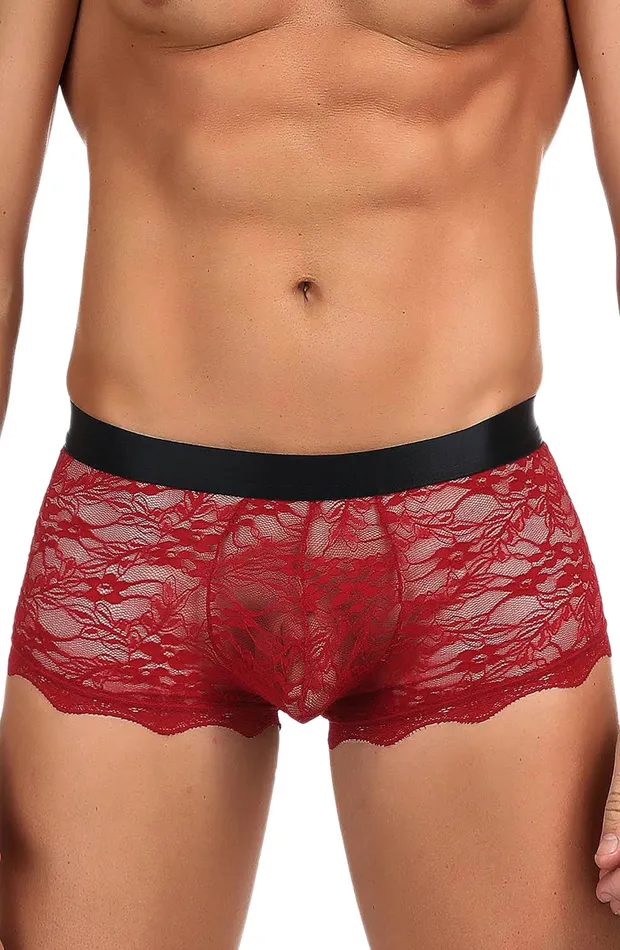 YesX YX976 Mens Boxer Brief RedBlack YesX Anal