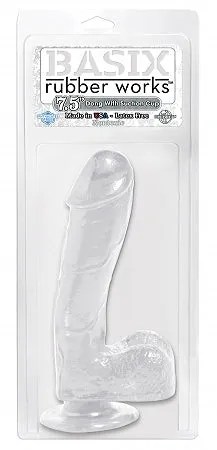 Dildos Pipedream Products Basix Rubber Works 75in Dong WSuction Cup Clear