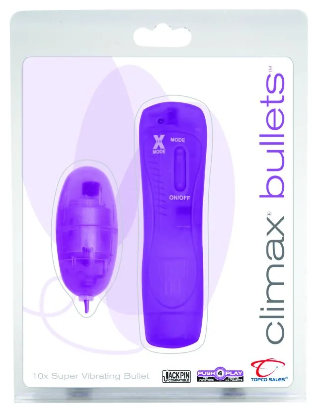 Female Sex Toys Topco Climax Bullets 10x Super Vibrating Bullet Purple