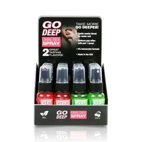 Go Deep Oral Sex Spray 12 Pieces POP Topco Female Sex Toys