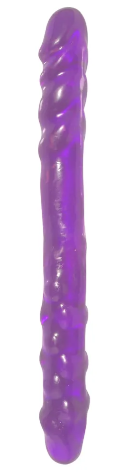 Pipedream Products Basix Rubber Works 16in Double Dong Purple Dildos