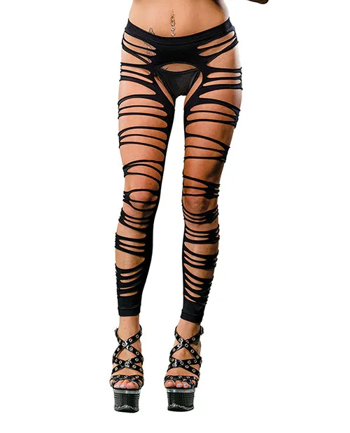 Beverly Hills Vibrators Beverly Hills Naughty Girl Crotchless Side Straps Leggings Os