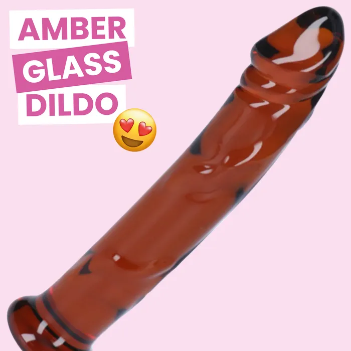 Dildos TooTimidcom 65 Inch Amber Glass Dildo