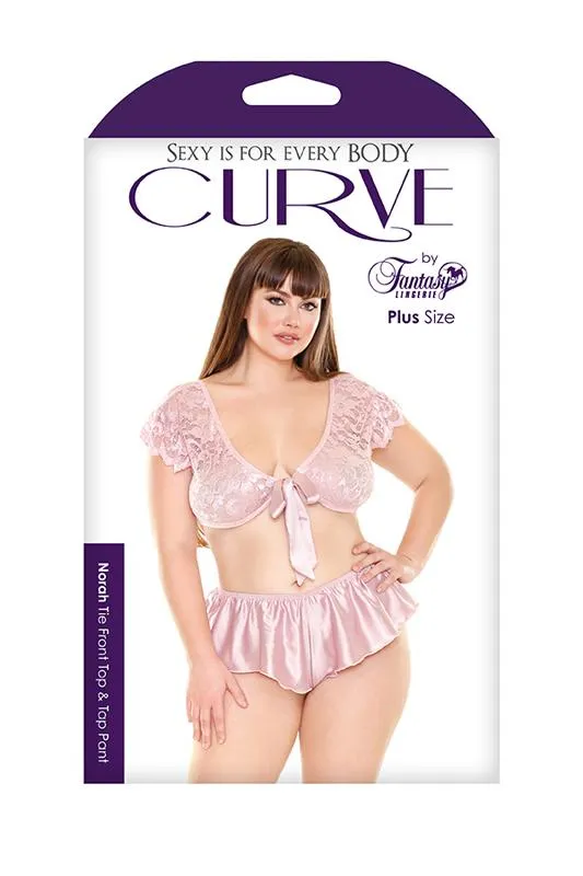 Fantasy Lingerie Female Sex Toys Norah Tie Front Top Flutter Panty Lingerie Set