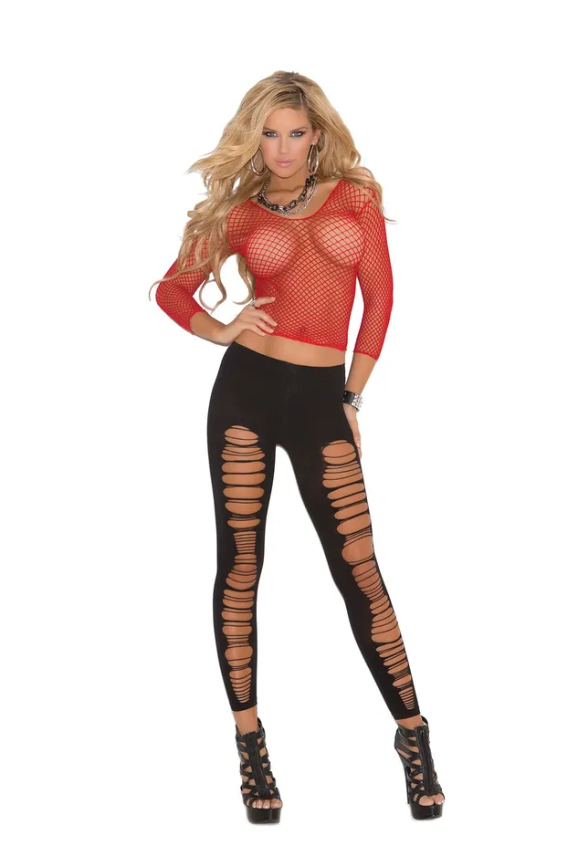 Fence Net Long Sleeve Top One Size and Queen Available Elegant Moments Male Sex Toys