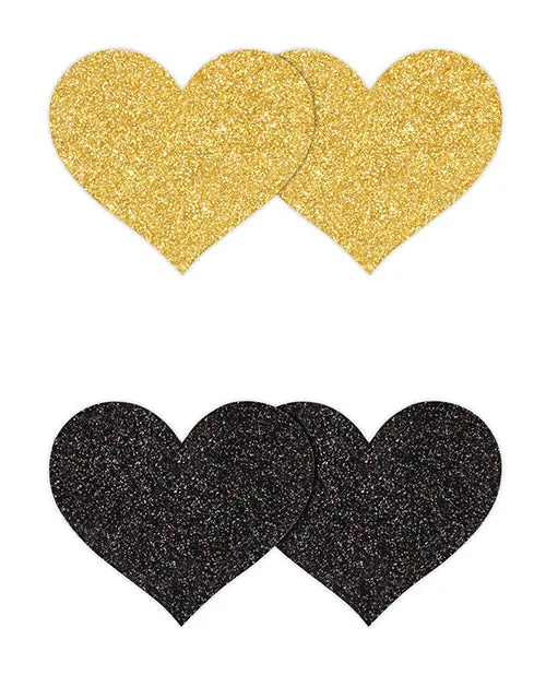 NS Novelties Pretty Pasties Glitter Hearts 2 Pair Vibrators