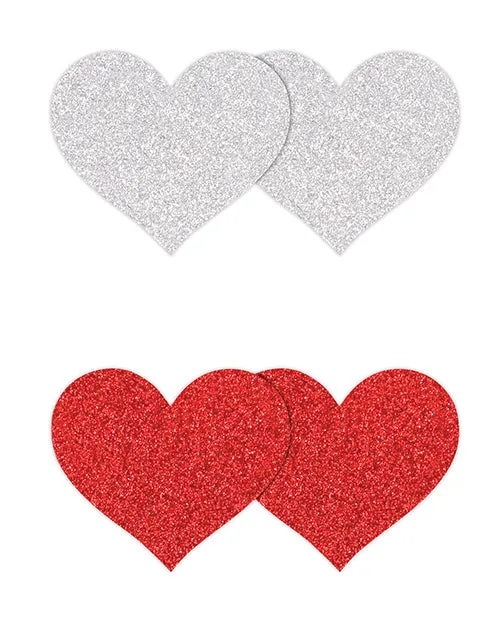 NS Novelties Pretty Pasties Glitter Hearts 2 Pair Vibrators