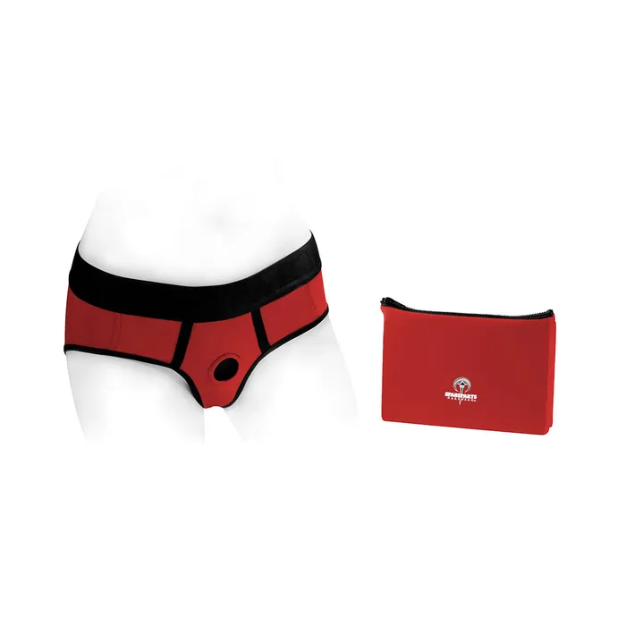 SpareParts Tomboi Harness RedBlk Nylon SpareParts Vibrators