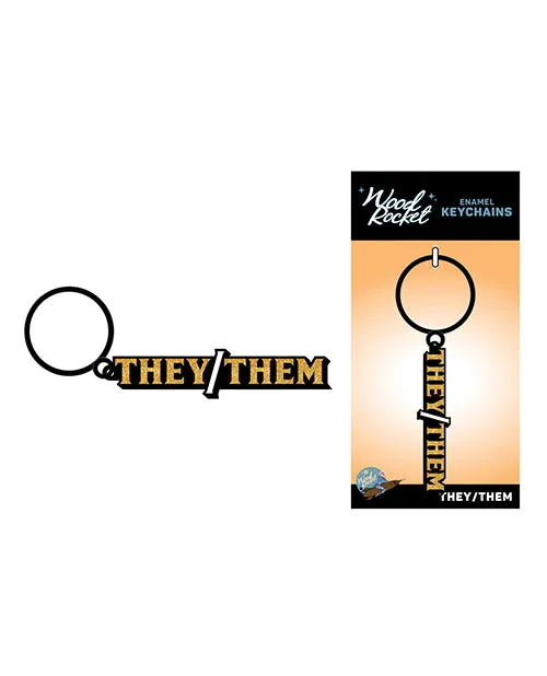 Wood Rocket Theythem Keychain Wood Rocket Vibrators