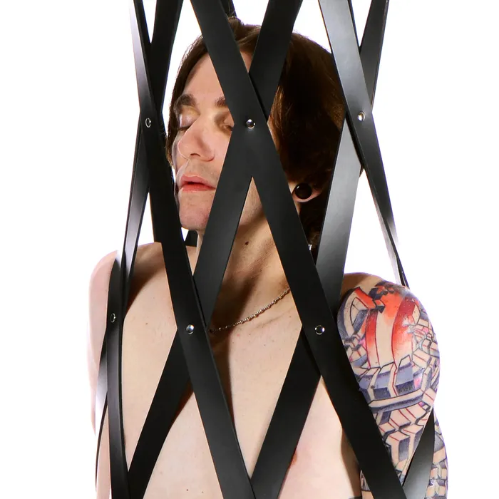 XR Brands Hanging Rubber Strap Cage Male Sex Toys