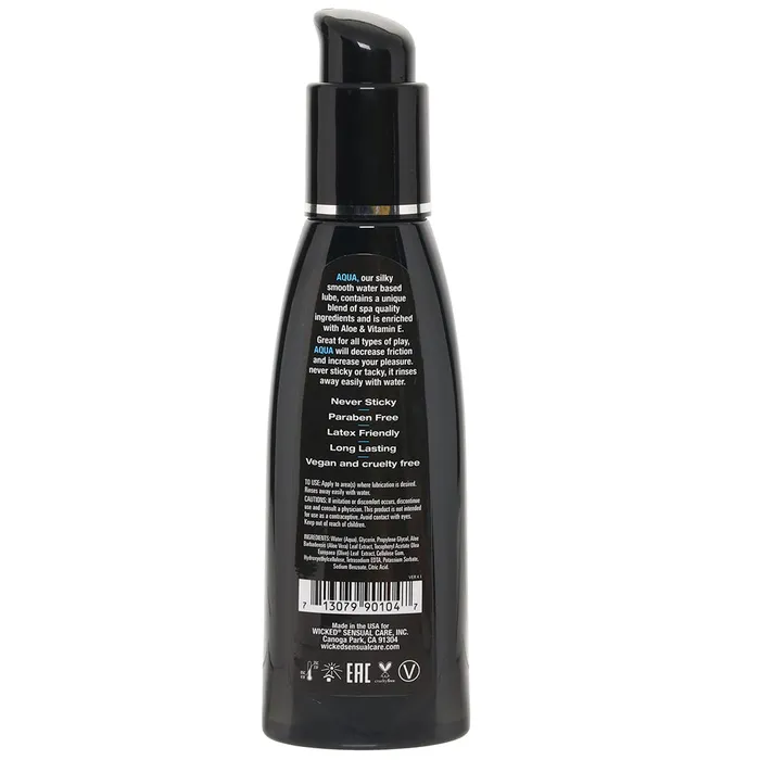 Aqua Fragrance Free Water Based Lube 4oz120ml Wicked Sensual Care Vibrators