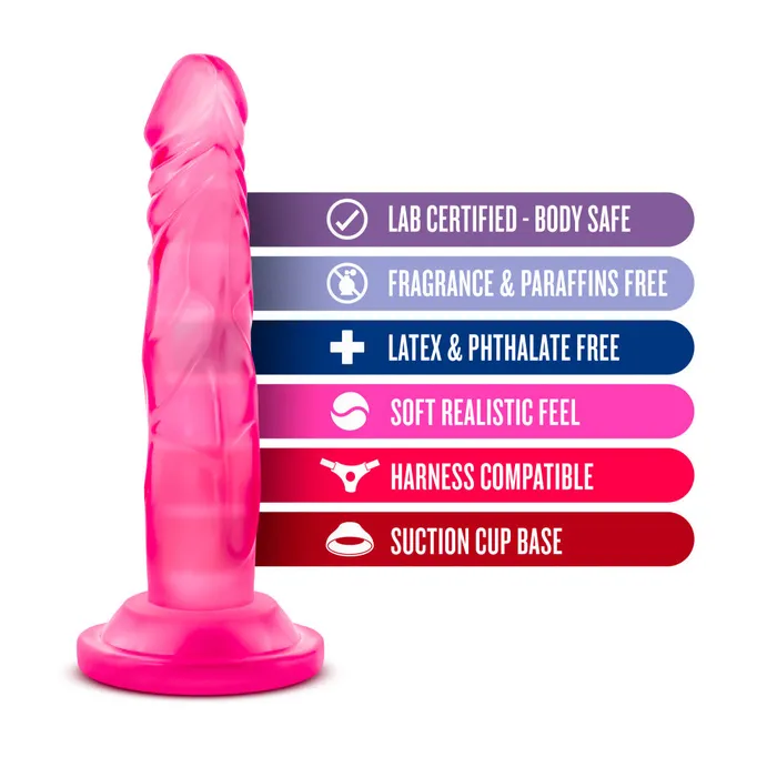 Blush Anal Naturally Yours By Blush Realistic Pink 575Inch Long Dildo With Suction Cup Base
