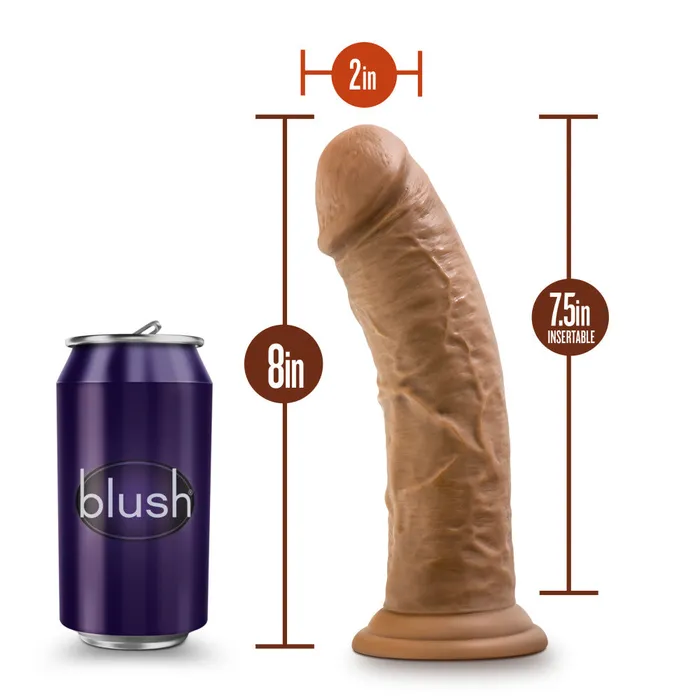 Blush Dr Skin By Blush Realistic Mocha 8Inch Long Dildo With Suction Cup Base Dildos