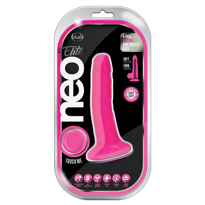 BLUSH Female Sex Toys Neo Elite Silicone Dual Density CockNeon Pink 6