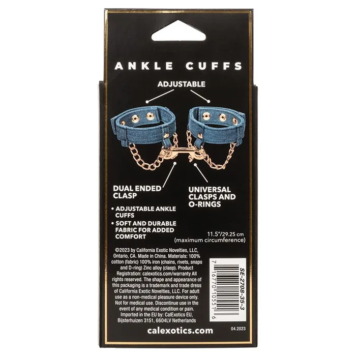 CAL EXOTICS Couples Ride Em Premium Denim Collection Ankle Cuffs