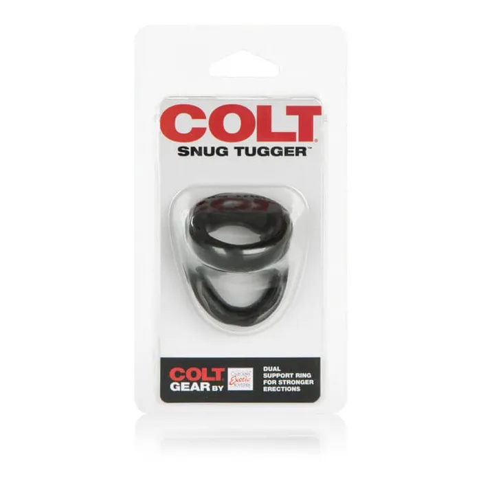 California Exotic Novelties Male Sex Toys COLT Snug Tugger Stretchy Double Cock Ring with Scrotum Support for Enhanced Performance