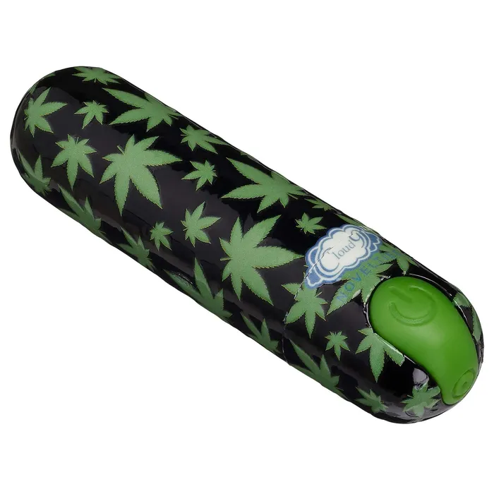 Cloud 9 Novelties Cloud 9 Novelties Black Cannabis Leaf Stubby Vibe Discreet Rechargeable Bullet Vibrator Vibrators