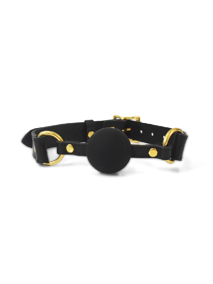 Coco de Mer Black Leather Ball Gag Coco de Mer Restraints