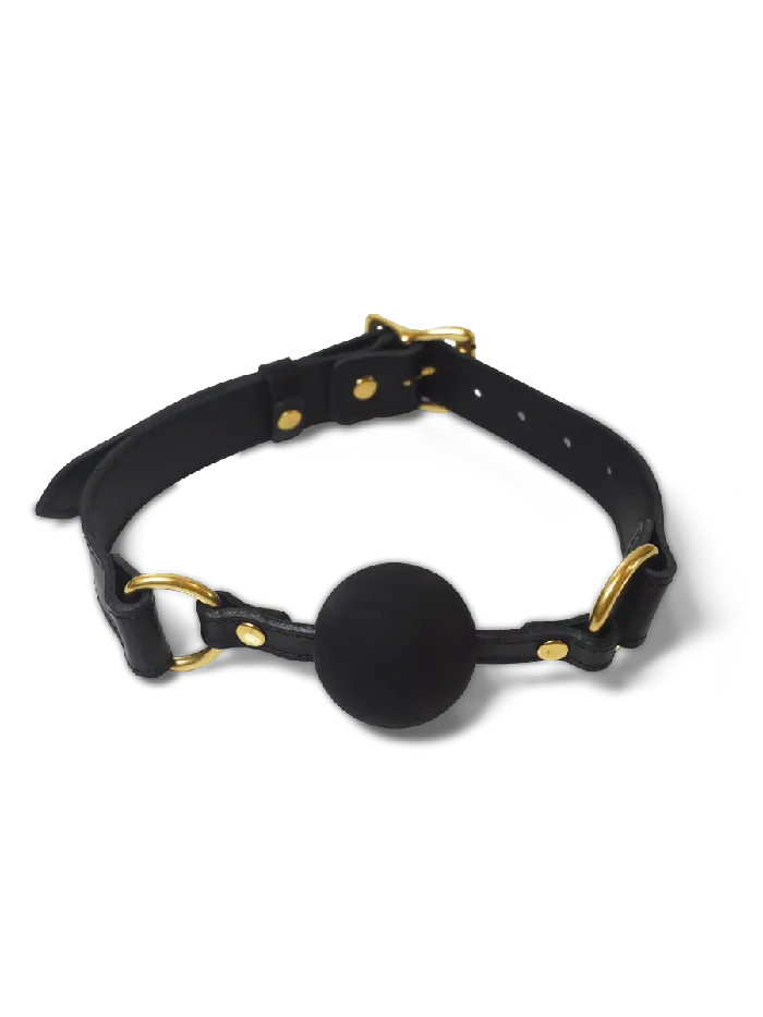 Coco de Mer Black Leather Ball Gag Coco de Mer Restraints Coco de Mer Black Leather Ball Gag Coco de Mer Restraints