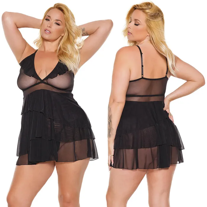 COQUETTE Anal Coquette Babydoll GStringBlack OS XHanging